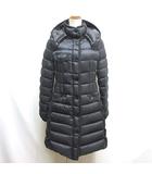 モンクレール MONCLER 美品 HERMINE エルミンヌ ダウン コート フード 0 黒 ブラック ナイロン ダブルジップ ワッペン 国内正規品 ☆AA★