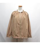 美品 ポケッタブル ショート ブルゾン L 薄茶 ライトブラウン ナイロン ジャケット 裾ドロスト