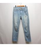 メゾンドリーファー MAISON DE REEFUR ダメージ加工 デニム パンツ ジーンズ 24 ライトブルー ジッパーフライ 日本製