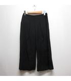 ビアッジョブルー Viaggio Blu タック ガウチョ パンツ 0 黒 ブラック クロップド サイドファスナー 裏地付き 日本製