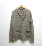 イーブス YEVS ボーダー柄 パイル地 ジャケット カーディガン S 茶 ブラウン