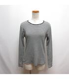 美品 ボーダー柄 メロー リブ クルーネック ロンT M 白×黒 7620-638-0361 長袖 カットソー