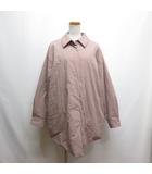 ミズイロインド mizuiro ind 25AW ワイド パディング シャツ ジャケット ピンク 中綿 コート ステンカラー 裏地付き タグ付き