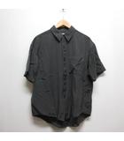 アタッチメント ATTACHMENT 美品 チェック柄 半袖 シャツ カットソー 1 チャコールグレー リネン混 AS31-107