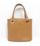 レザー ハンド トート バッグ ガンチーニ キャメル 本革