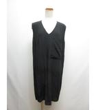 ノースリーブ シルク ワンピース 38 黒 ブラック ポケット有り 裏地付き タグ付き 正規品
