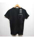 DENIM クルーネック 五線譜ポケット 半袖 Tシャツ S 黒 ブラック タグ付き