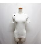 半袖 ハニカム ニット カットソー XS 白 ホワイト