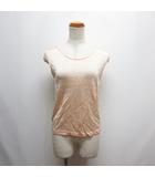 美品 シアー ニット ノースリーブ カットソー S ピンク 薄手 イタリー製