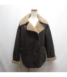 ザラ ZARA フェイクムートン ジャケット ブルゾン 裏ボア S 茶 ダークブラウン アウター