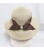 ロペピクニック ROPE Picnic PASSAGE つば広 リボン ハット 麦わら 帽子 ナチュラル サイズ調節紐付き