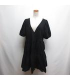五分袖 カシュクール ワンピース L 黒 ブラック チュニック タグ付き