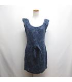 マークバイマークジェイコブス MARC by MARC JACOBS ノースリーブ ワンピース XS ネイビーブルー 総柄 スウェット地 バックファスナー 正規品
