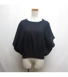 ケイビーエフ KBF アーバンリサーチ 半袖 ドルマン コクーン カットソー F 濃紺 ネイビー エンボス加工 ペイズリー柄