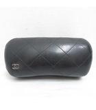 シャネル CHANEL サングラスケース メガネケース 眼鏡入れ レザー マトラッセ ココマーク ブラック 黒 クロス付き