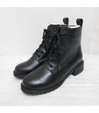 オリエンタルトラフィック ORIENTAL TRAFFIC ショート ブーツ サイドジップ 23.5cm 黒 ブラック 靴 シューズ レースアップ 箱付き