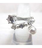 スワロフスキー SWAROVSKI Matrix クリスタル パール ラウンドカット リング 指輪 約12号 シルバー色 ラインストーン アクセサリー