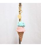 キューポット Q-POT バッグチャーム ダブルアイスクリーム ストロベリー&チョコミント キーホルダー 日本製