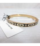 コーチ COACH バングル ブレスレット シグネチャー ビジュー ゴールド色 ブラック 黒 タグ付き ☆AA★