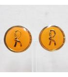 ロベルタディカメリーノ Roberta di Camerino イヤリング ロゴ ラウンド ゴールド色 クリップ式