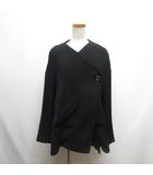 PEダブルクロス ラウンド フレア カーデ 36 黒 ブラック 300FA130-1600 ジャケット タグ付き