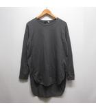 エイトン ATON 美品 ラウンドヘム 長袖 Tシャツ カットソー 02 チャコールグレー 6930907 日本製