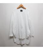 エイトン ATON 美品 ラウンドヘム 長袖 Tシャツ カットソー 02 白 ホワイト 6930907 日本製