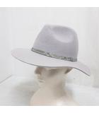 キャセリーニ casselini ウール フェルト 中折れ ハット 帽子 ライトグレー サイズ調節紐有り タグ付き