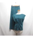 プラステ PLST ウエストタック カットソー ワイド パンツ セットアップ S ターコイズ