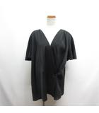 イヴサンローラン YVES SAINT LAURENT カシュクール サテン 半袖 ジャケット M 黒 ブラック