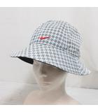 ナイキ NIKE 美品 バケットハット 帽子 千鳥格子柄 ML グレー 裏地付き