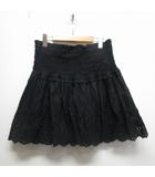 ギャップ GAP パンチングレース コットン スカート L 黒 ブラック ウエストゴム 裏地付き タグ付き