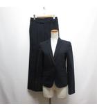 コムサイズム COMME CA ISM ストライプ柄 ジャケット パンツ スーツ セットアップ S 濃紺 ネイビー 春夏用