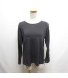 長袖 カットソー Tシャツ チャコールグレー レーヨン ナイロン