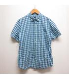 ギャップキッズ GAP KIDS ギンガムチェック柄 半袖 シャツ 160 ブルー 子供服 ジュニア