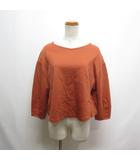 美品 長袖 ワイド カットソー Tシャツ F オレンジブラウン
