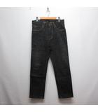 WM0382 ストレート デニム パンツ ジーンズ 31 黒 ブラック ジッパーフライ ストレッチ