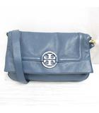 トリーバーチ TORY BURCH 美品 レザー 3WAY ショルダー クラッチ バッグ ブルー 青 斜め掛け 裏地付き ☆AA★