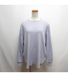 長袖 ワッフル カットソー Tシャツ F 薄紫 ラベンダー