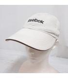リーボック Reebok 美品 ロゴ キャップ 帽子 F 56-60cm ライトベージュ コットン