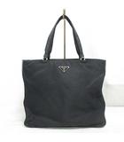 プラダ PRADA ナイロン レザー トート バッグ ハンド B9234 ブラック 黒 三角ロゴプレート ☆AA★