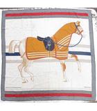エルメス HERMES カレH 100 馬着 スパイラル スカーフ ストール カシミヤ シルク ベージュ フランス製 ☆AA★