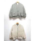 ラブトキシック Lovetoxic リバーシブル ジップ ブルゾン ジャケット S 140 カーキ/ライトベージュ ボア MA-1 子供服