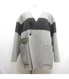 ハイク HYKE 美品 DOUBLE FACE JACKET PATTERNED ダブルフェイス ジャケット 1 グレー 21AW ウール100% 日本製