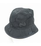 グッチ GUCCI 美品 バケット ハット 727563 ジャンボ GG キャンバス XL 60cm 黒 ブラック コットン 帽子 正規品 ☆AA★