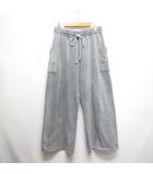 ザラ ZARA スウェット ワイド パンツ 裏起毛 M グレー ウエストゴム センターシーム