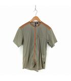 ウールリッチ WOOLRICH ジッパー 半袖 ナイロン シャツ M 緑 オレンジ