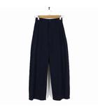 スティーブンアラン Steven Alan 25SS コットン ワイド パンツ ハリ感 S 紺 ネイビー 今季新作 美品 8214-299-0790