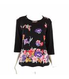 フェイラー FEILER Tシャツ カットソー ストレッチ 7分袖 5分袖 花柄 シュニール柄 プリント L 黒 ブラック 赤 ピンク 紫 国内正規品