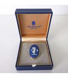 ウェッジウッド WEDGWOOD ブローチ ピンブローチ ブルーカメオ フローラルガール 4cm ブルーグレー ゴールド 箱付 英国製 アクセサリー 装飾品